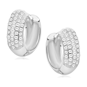 Cercei rotunzi argint Ø14 mm cu pietre DiAmanti Z0968DER_W-DIA (Argint 925‰ 3,5 g.)